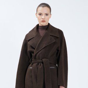 Nicole Benisti Small Brown Wrap Coat - NEW with Tags
